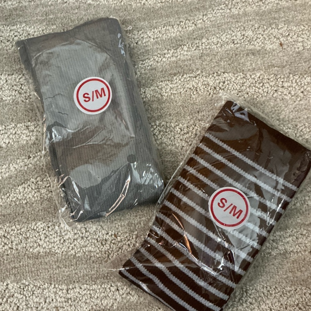 Striped Brown & Gray Compression Socks - S/M